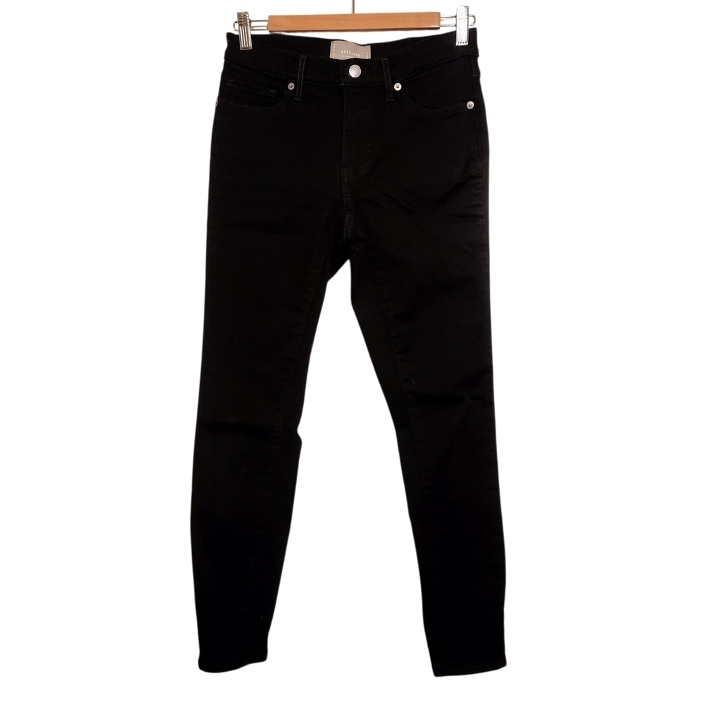 Everlane | Women's Classic Black Mid-Rise Skinny Stretch Jeans (Size 27 Regular)